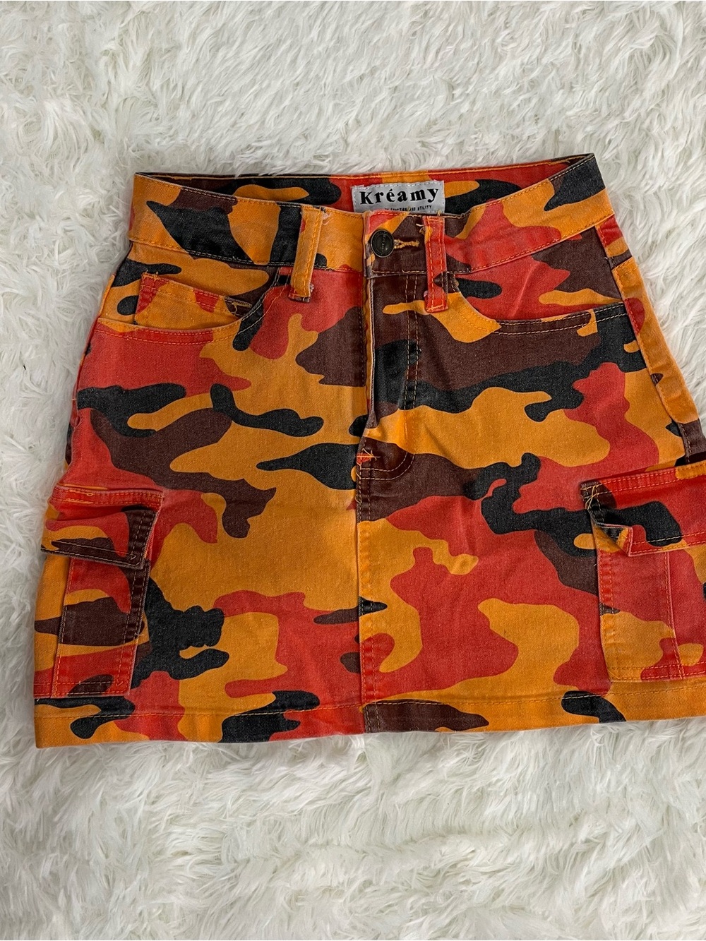 Y2K Camo Mini Jean Skirt